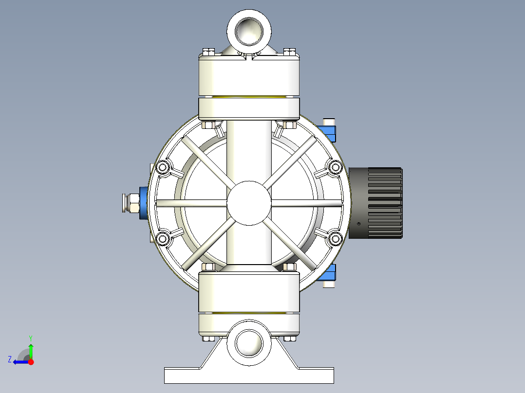 隔膜泵 空气隔膜泵右视图