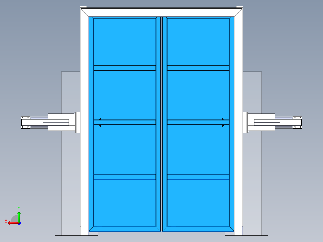 气动开关门后视图