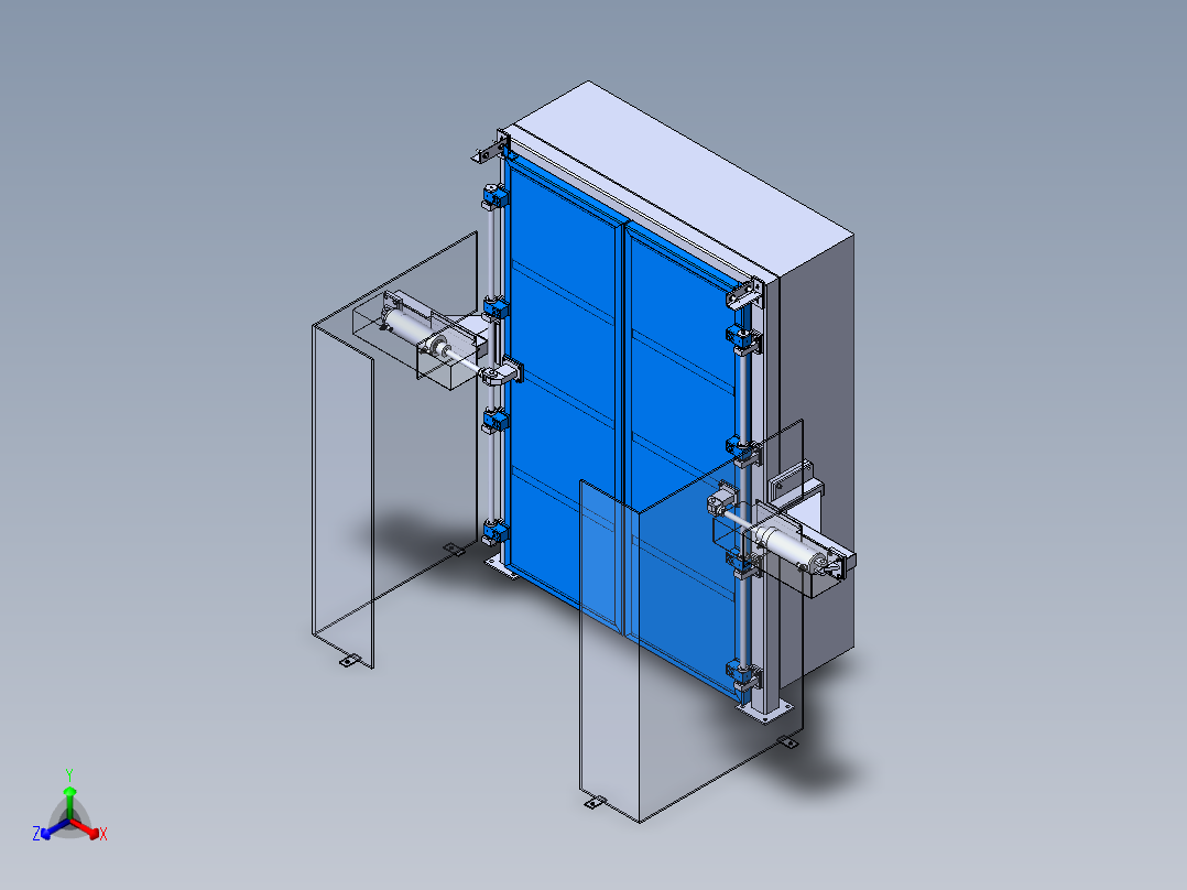 气动开关门正等轴测图
