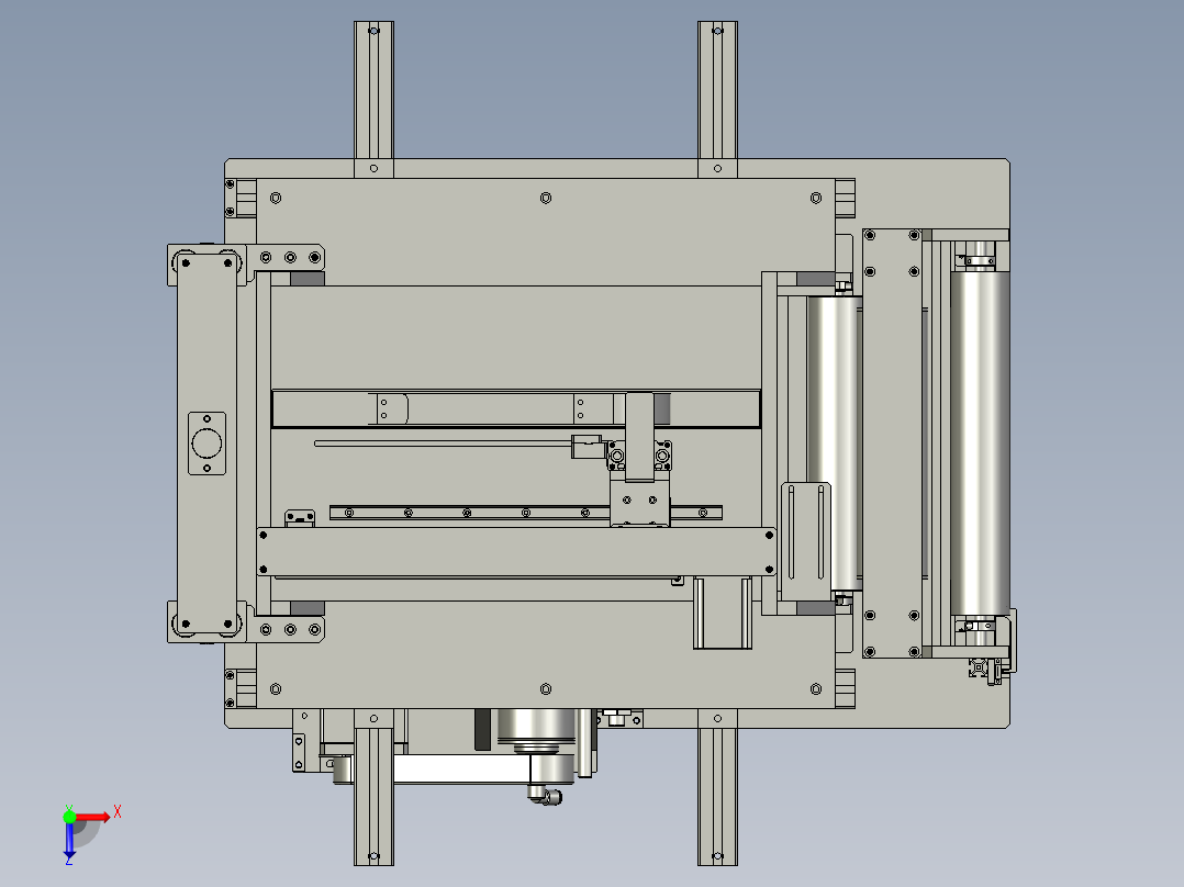 0上料机构--------------总装俯视图