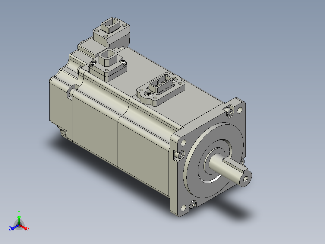 松下200W伺服电机MSME正等轴测图