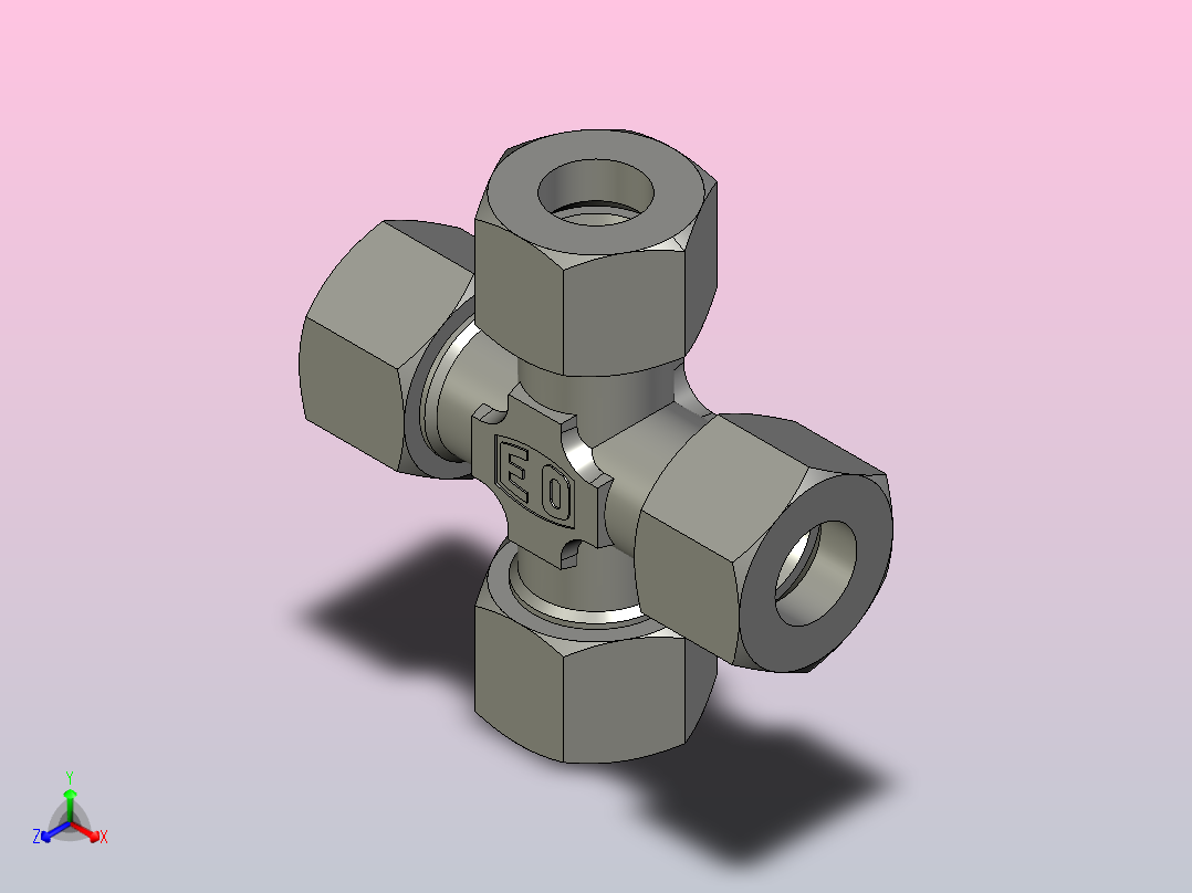 EO管接头联合十字K16ZSCF.igs主视图