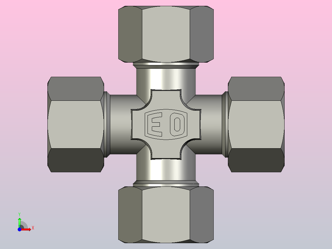 EO管接头联合十字K16ZSCF.igs前视图