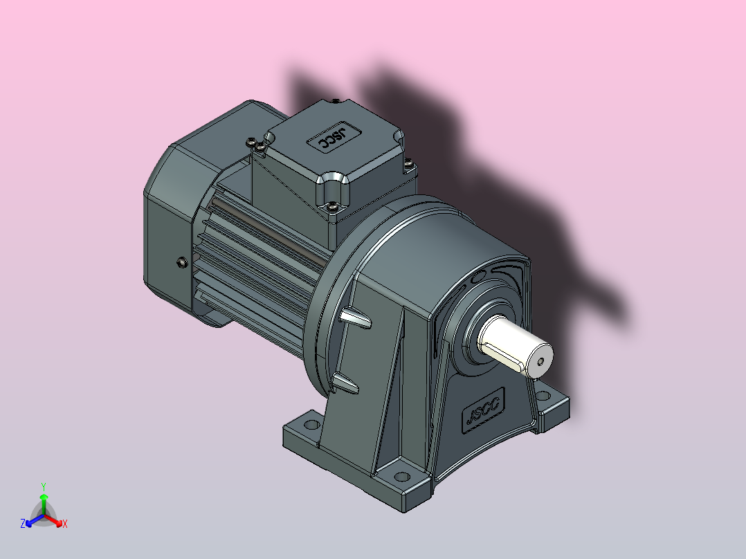 标准电机s250h03-U正等轴测图