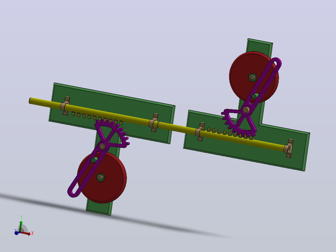 往复运动机构3D图纸 Solidworks设计主视图
