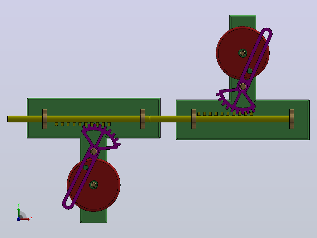 往复运动机构3D图纸 Solidworks设计前视图