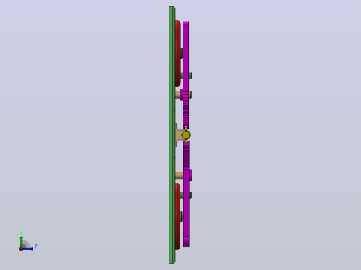 往复运动机构3D图纸 Solidworks设计左视缩略图