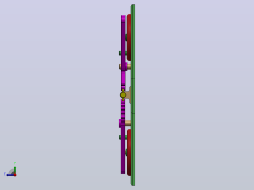 往复运动机构3D图纸 Solidworks设计右视缩略图