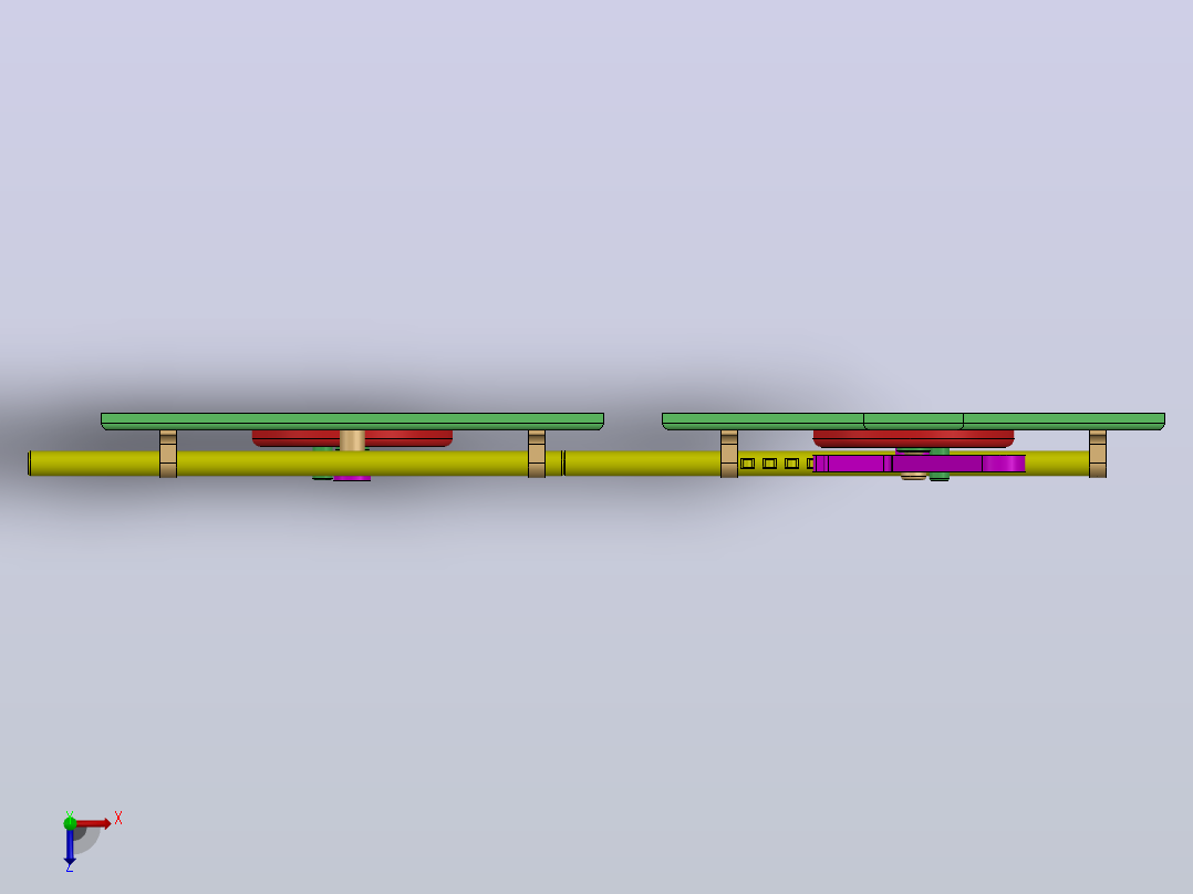 往复运动机构3D图纸 Solidworks设计俯视图