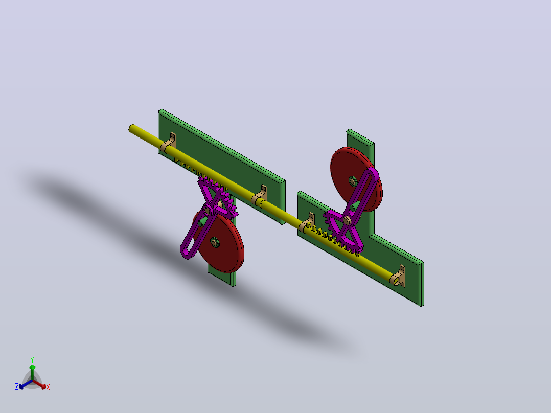 往复运动机构3D图纸 Solidworks设计正等轴测图