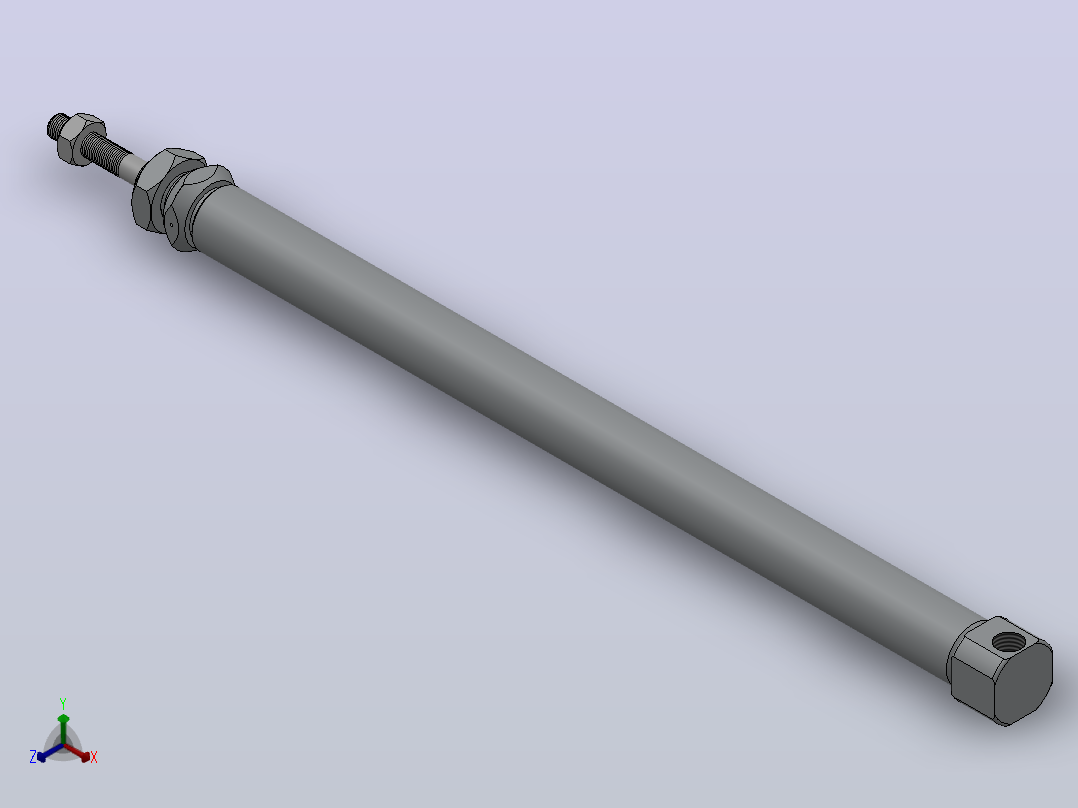 PBSA系列笔型气缸小金井型[PBSA10X60-A]正等轴测图