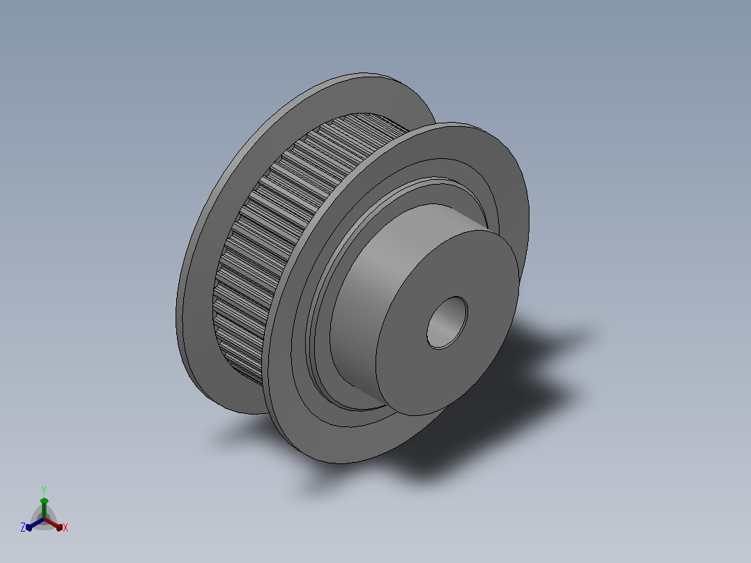 小凸缘型梯形齿同步带轮MXL型_SMXLDC-50-037-dc6-A正等轴测图