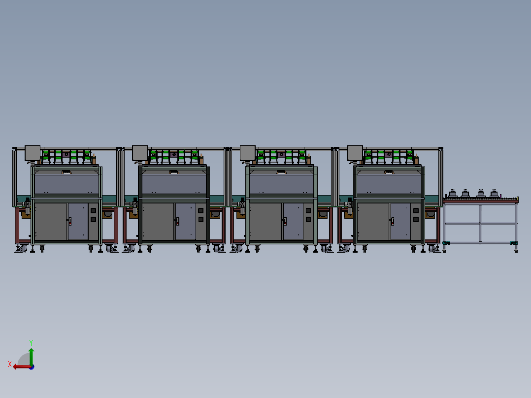 马达焊接流水线后视图