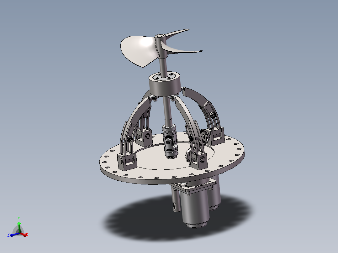 螺旋桨并联矢量转向机构设计