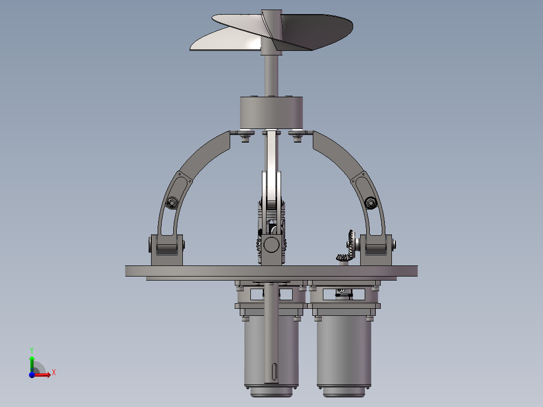 螺旋桨并联矢量转向机构设计前视图