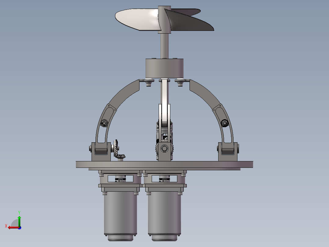螺旋桨并联矢量转向机构设计后视图