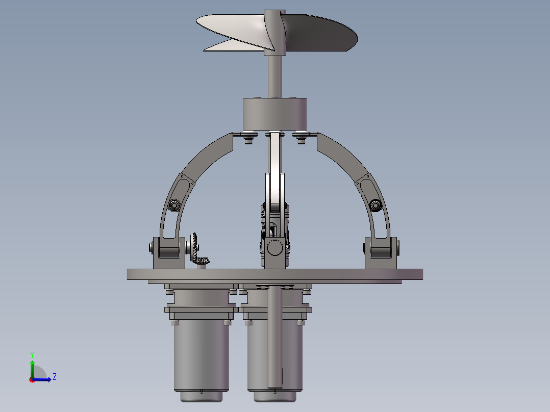 螺旋桨并联矢量转向机构设计左视图
