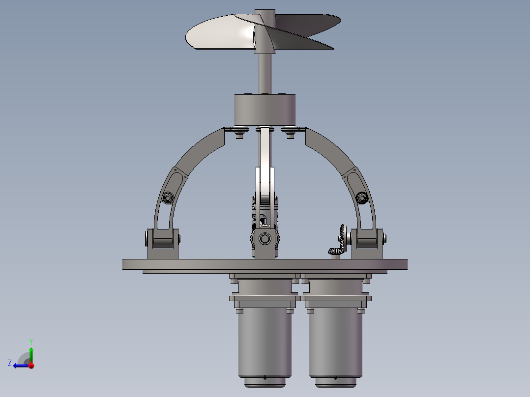 螺旋桨并联矢量转向机构设计右视图