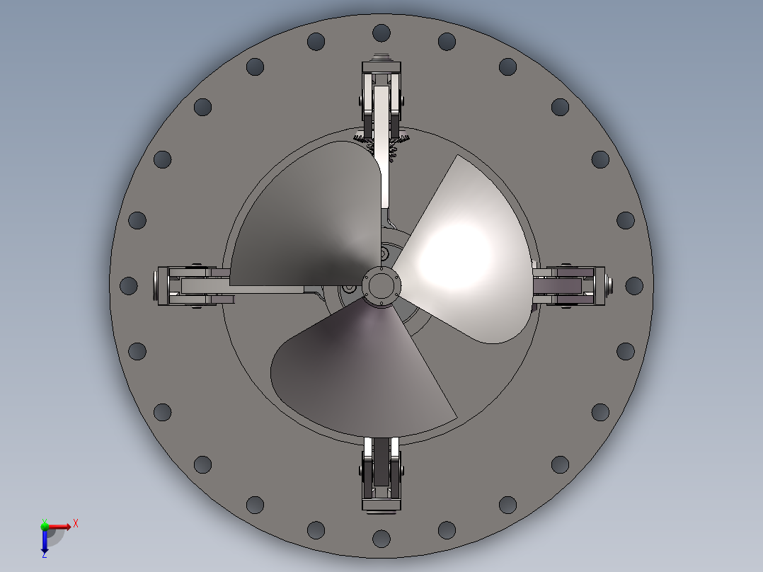 螺旋桨并联矢量转向机构设计俯视图