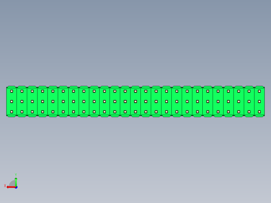 彩色公头100mil（2.54mm）系列-DS1021_green_3x25p_100mil_Type1_rev1.0后视图