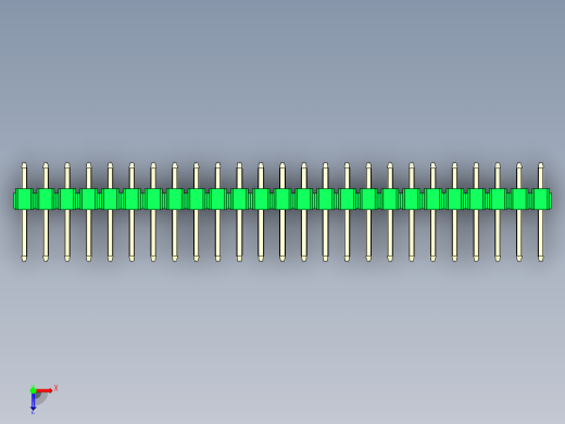 彩色公头100mil（2.54mm）系列-DS1021_green_3x25p_100mil_Type1_rev1.0俯视缩略图
