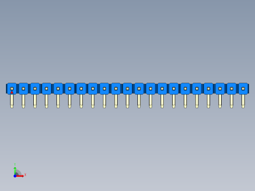 彩色公排针 100mil 2.54mm 系列-DS1022_blue_1x21p_100mil_TypeD_rev1.0前视缩略图