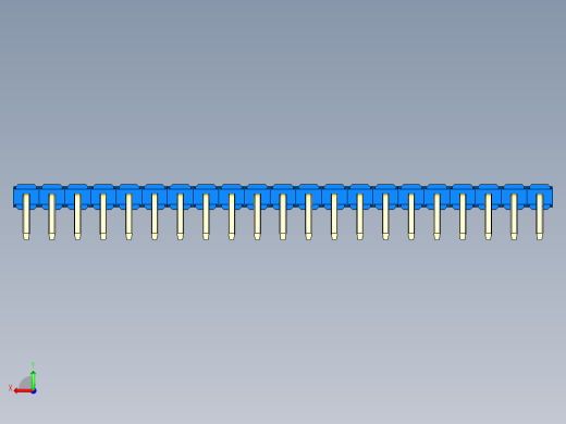 彩色公排针 100mil 2.54mm 系列-DS1022_blue_1x21p_100mil_TypeD_rev1.0后视缩略图