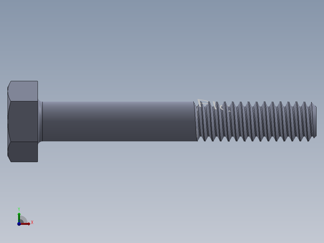 UNC 六角螺栓-Hex Bolt 0.250-20 x 1.750.SLDPRT前视图