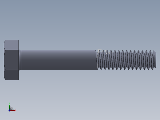 UNC 六角螺栓-Hex Bolt 0.250-20 x 1.750.SLDPRT前视缩略图