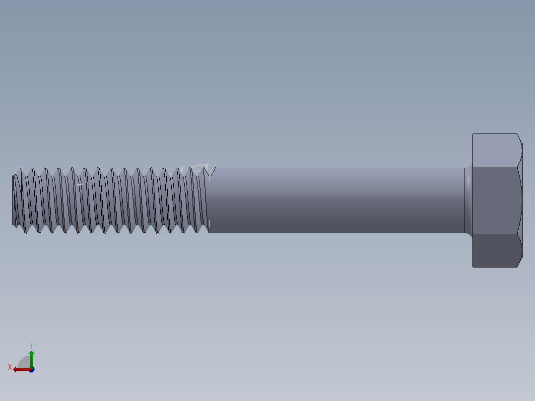 UNC 六角螺栓-Hex Bolt 0.250-20 x 1.750.SLDPRT后视图