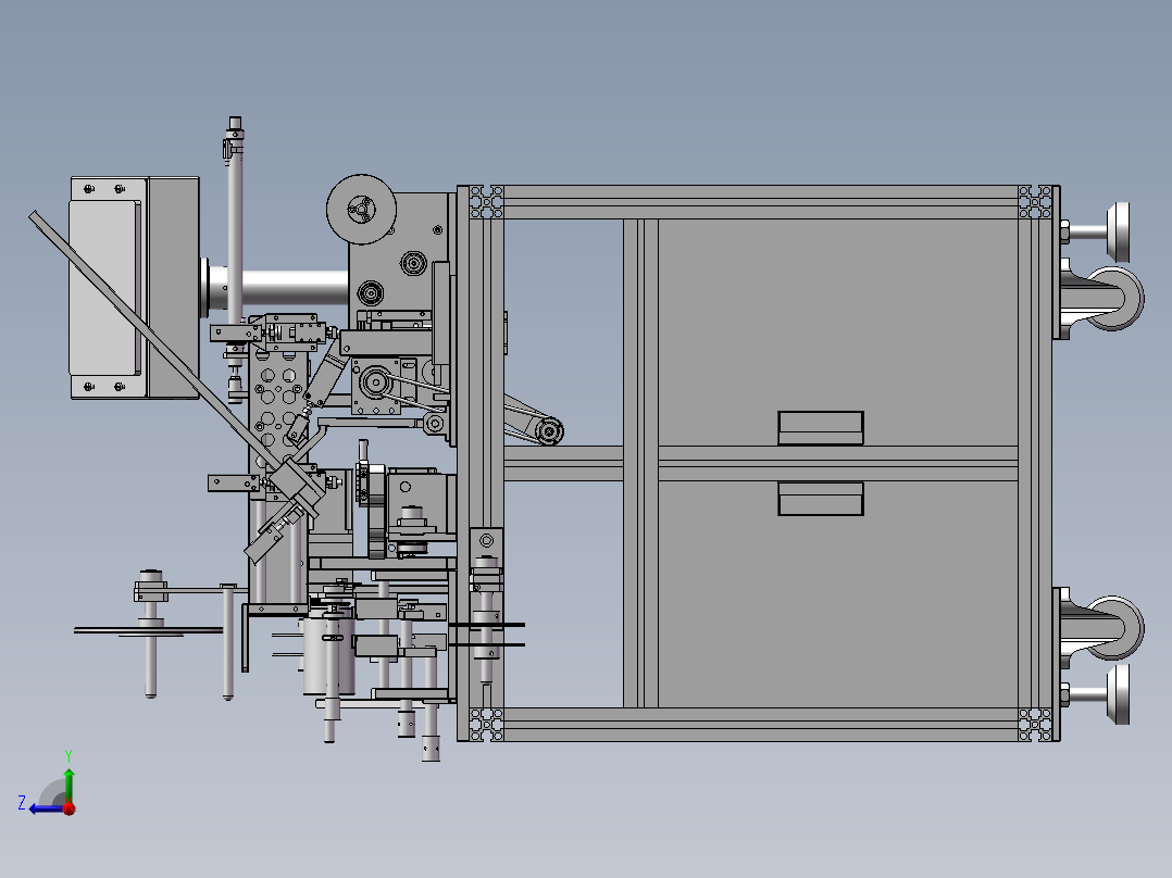 元件自动检测包装机3D模型右视图