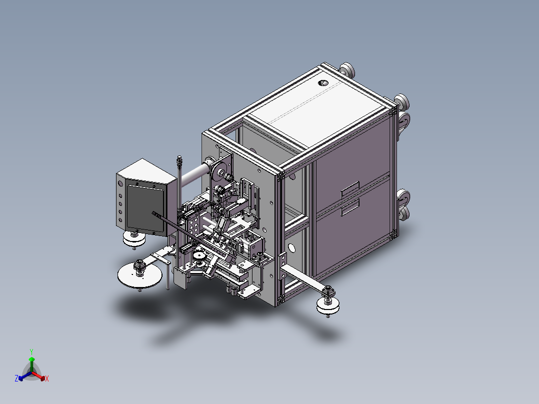 元件自动检测包装机3D模型正等轴测图