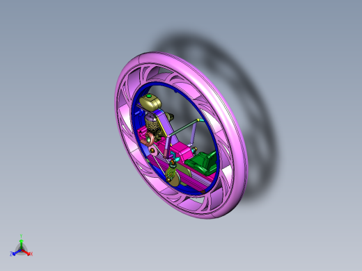 智能单轮平衡摩托正等轴测缩略图