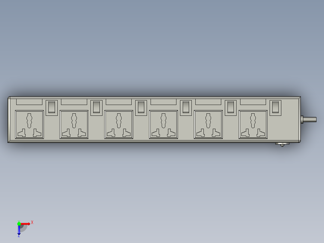 简画的插线板 PROE STP俯视图