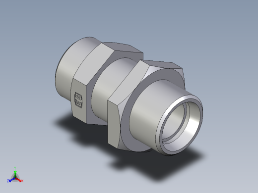 卡套式工业通用硬管接头EO_Bulkhead_union_SV22LOMD71正等轴测缩略图