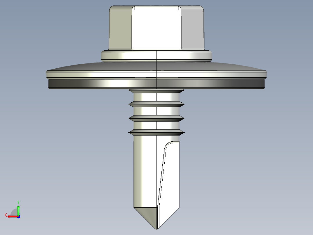 紧固件-STEP Drill-Tip Screw-02后视图