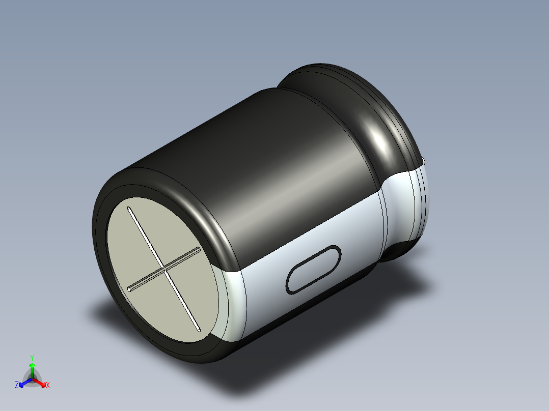 无源元件封装-CAP_RAD_D16x20_POL_BK主视图