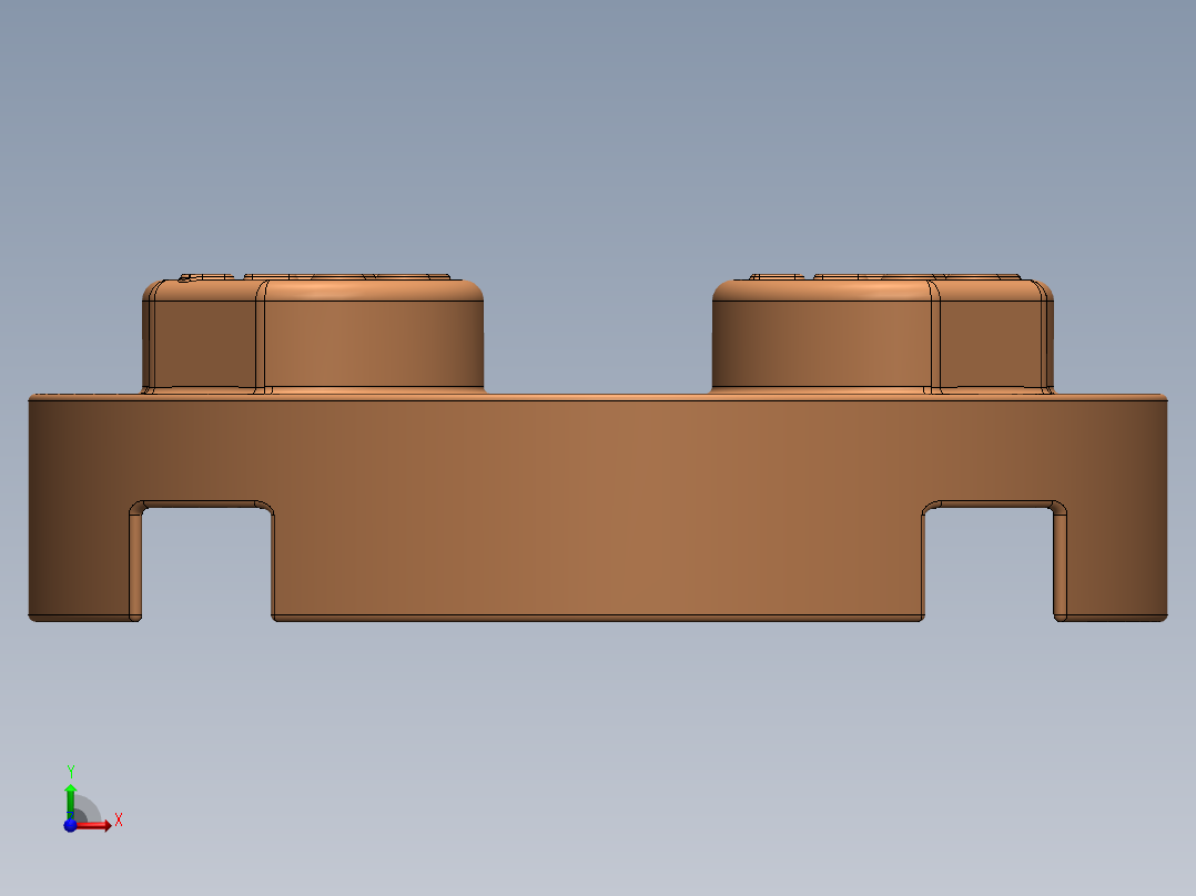 乐高零件 4032 板 2 x 2 圆形-4032 Medium Orange Plate 2 x 2 Round.SLDPRT前视图