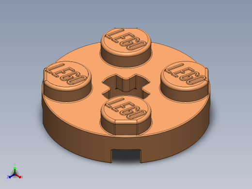 乐高零件 4032 板 2 x 2 圆形-4032 Medium Orange Plate 2 x 2 Round.SLDPRT正等轴测缩略图