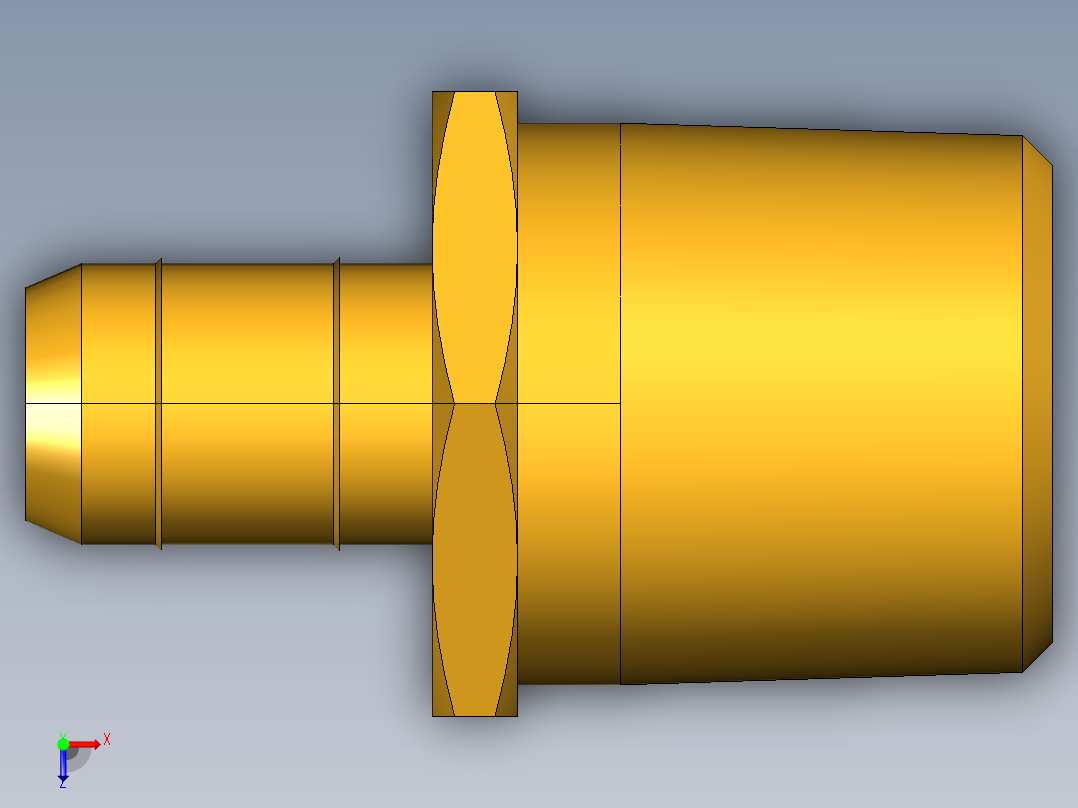 工业通用螺蚊管倒齿式工业硬管接头Male Connector 28-8-8俯视图