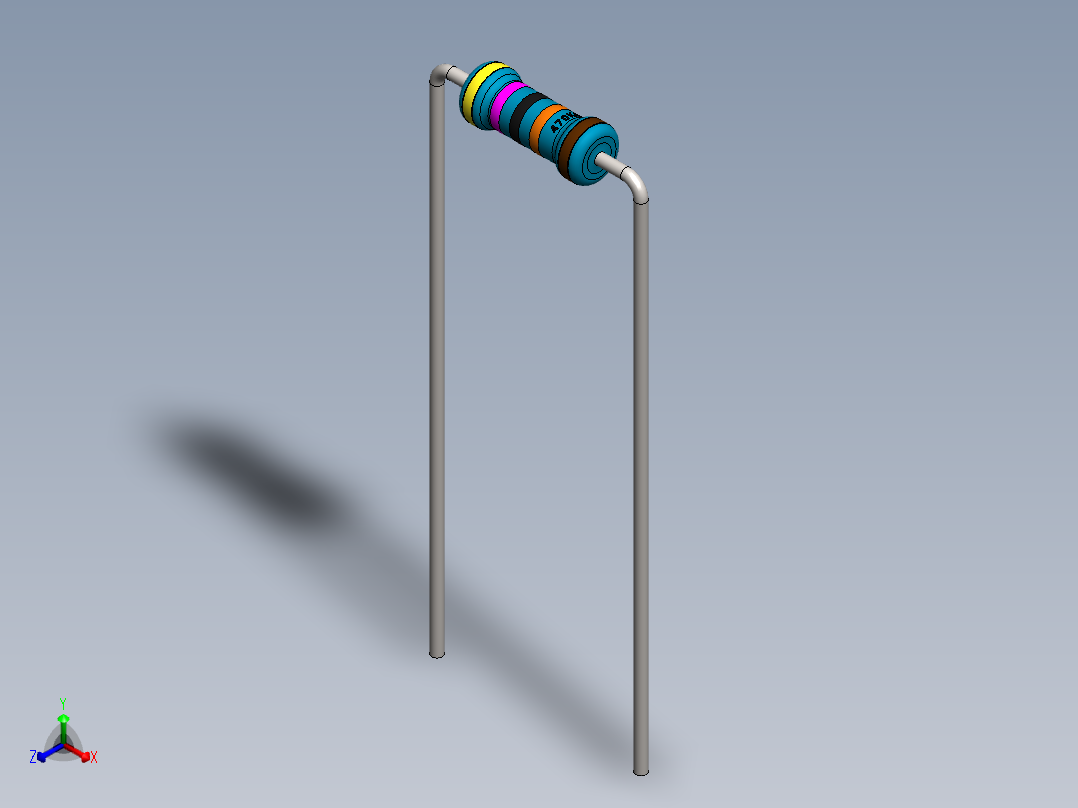 电容器 二极管 电阻器-Resistor 470K Ohm Blue正等轴测图
