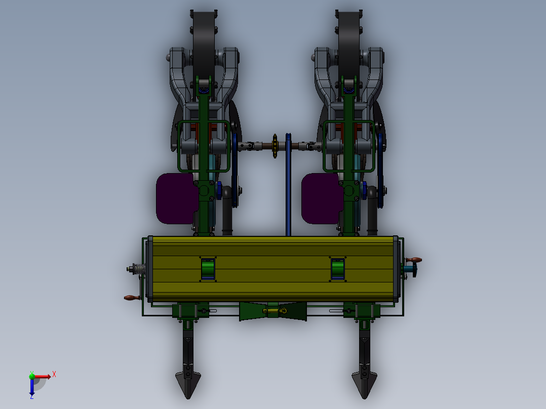 气动玉米精密播种机设计【含三维】俯视图