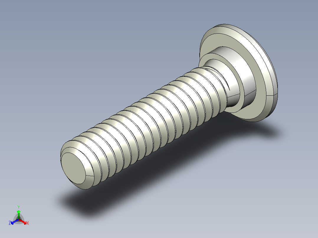 超薄型内六角螺钉-Ultra Low Profile Socket Head Screws 0.25-20 Thread Size 1 in Long.IGS主视图