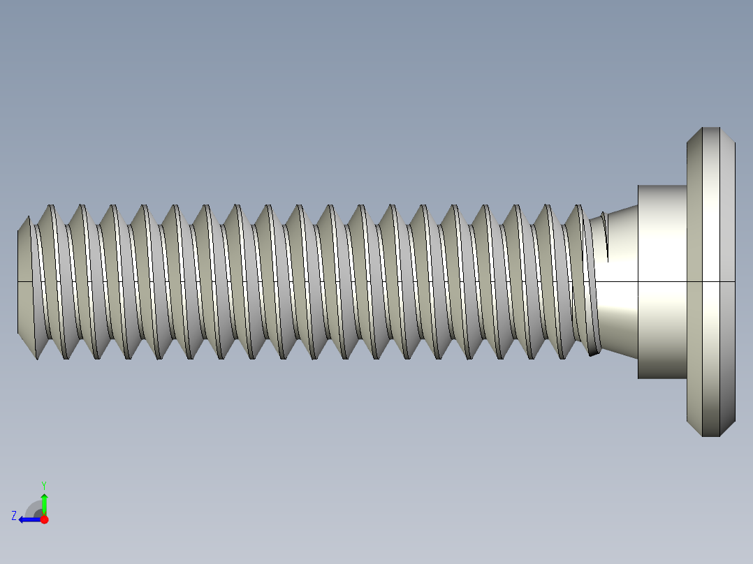 超薄型内六角螺钉-Ultra Low Profile Socket Head Screws 0.25-20 Thread Size 1 in Long.IGS右视图