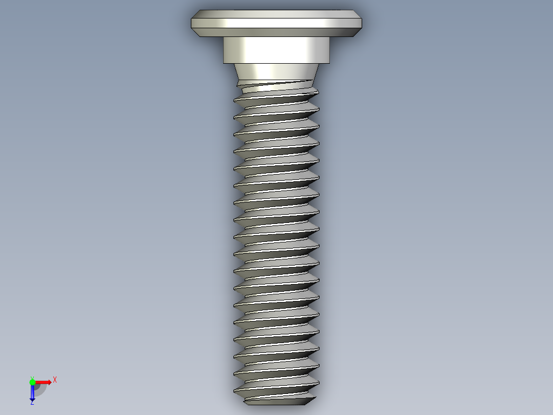 超薄型内六角螺钉-Ultra Low Profile Socket Head Screws 0.25-20 Thread Size 1 in Long.IGS俯视图