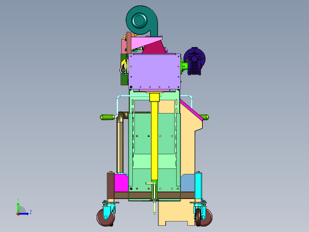 药材泥沙高压喷淋清洗吹干机左视图