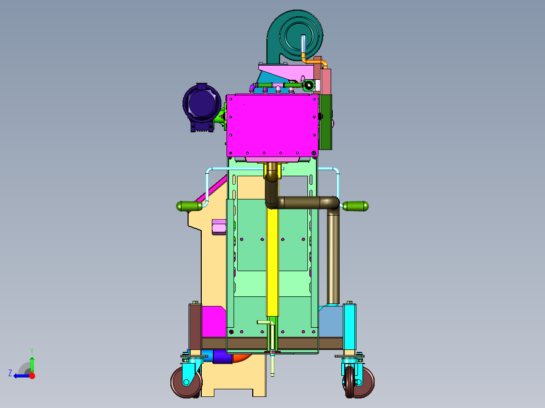 药材泥沙高压喷淋清洗吹干机右视图