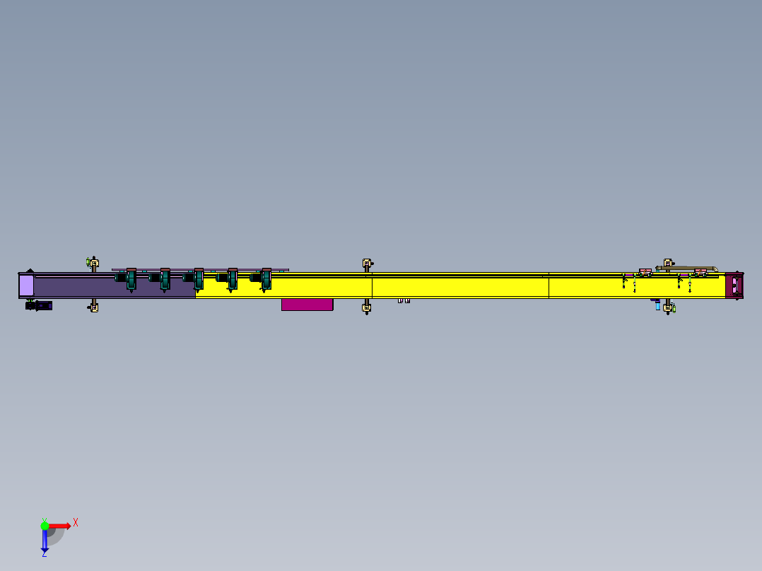 药材泥沙高压喷淋清洗吹干机俯视图