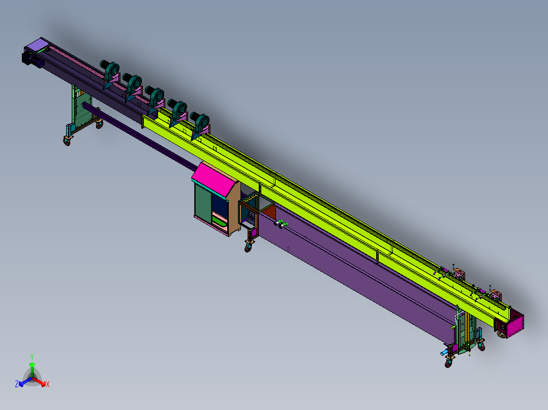 药材泥沙高压喷淋清洗吹干机正等轴测图