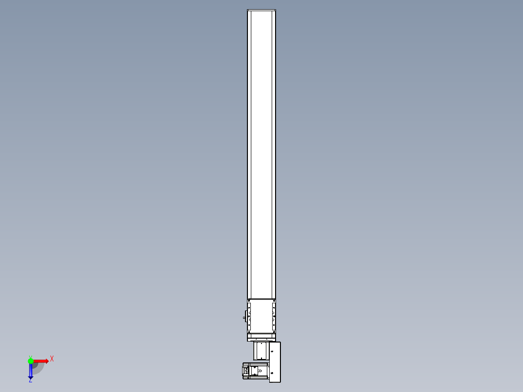 同步带全封闭直线模组TPA-HCB-105D-90-L1000-MR-C-P20-N3俯视图
